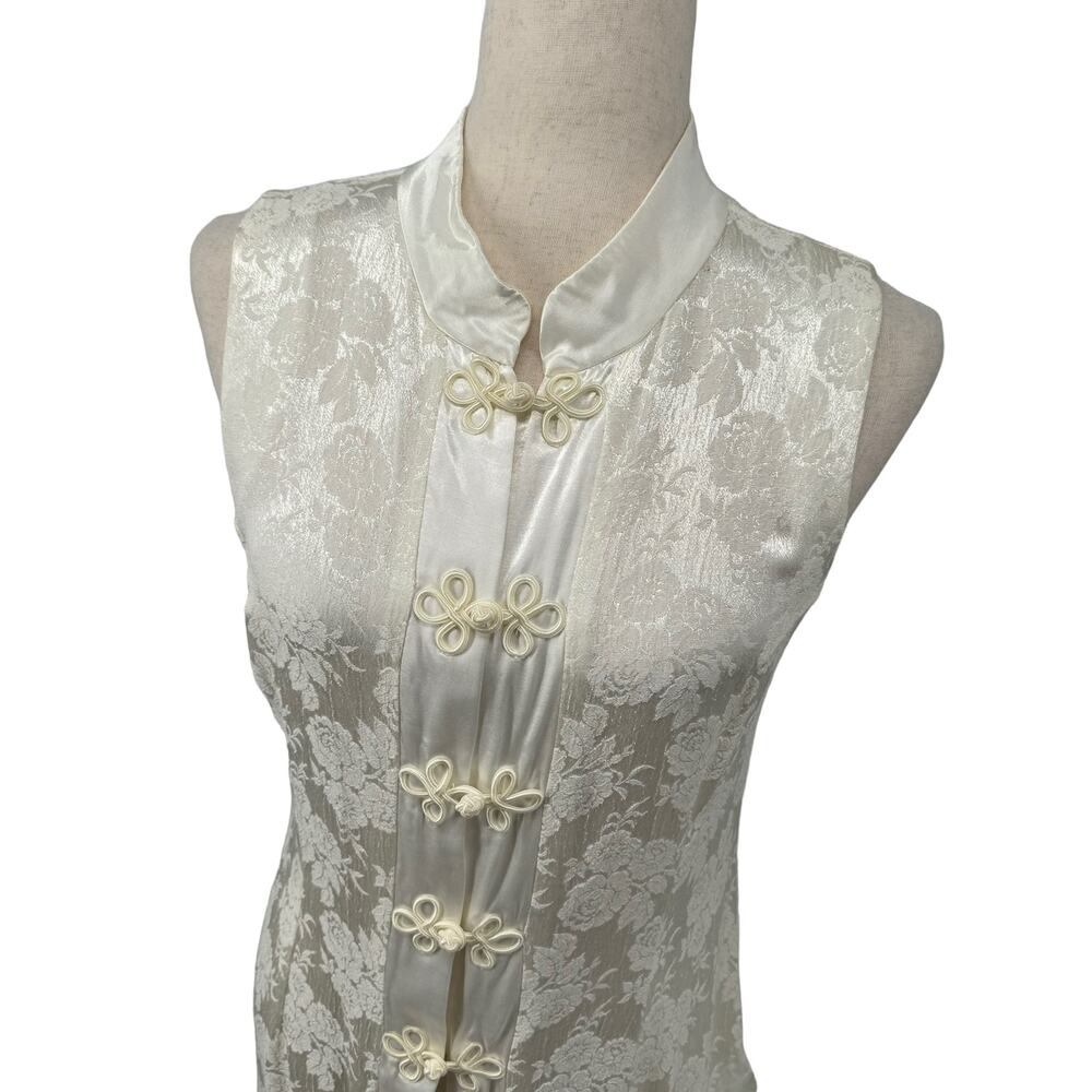 Vtg Cache High Collar Button Down Longline Vest 8… - image 6